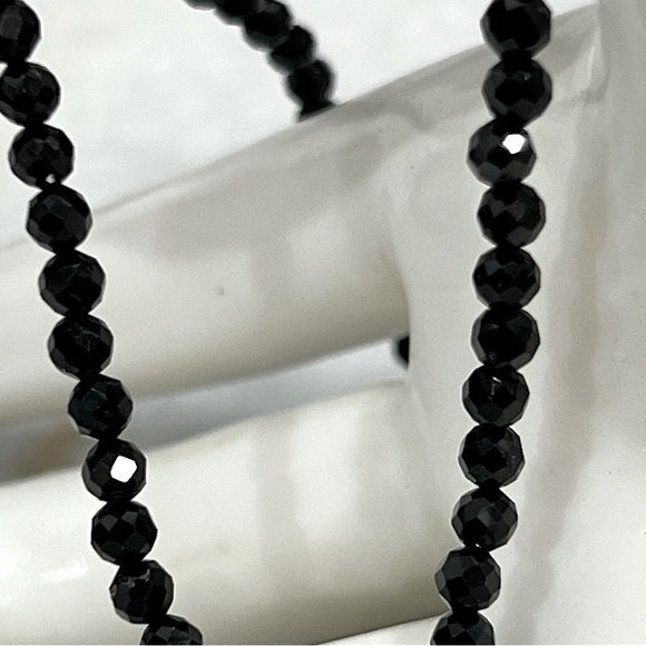 Silver Shungite Multigemstone Pendant Thai Black Spinel Beaded Necklace - Picture 7 of 14
